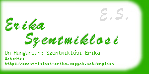 erika szentmiklosi business card